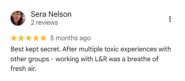Google review from Sera Nelson — 5 stars for L&R Flooring Solutions
